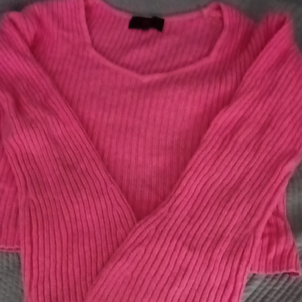 NOBO Women's Vibrant Pink V-Neck Sweater